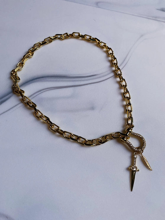 LUCKY DAGGER GOLD FILLED CHAIN NECKLACE