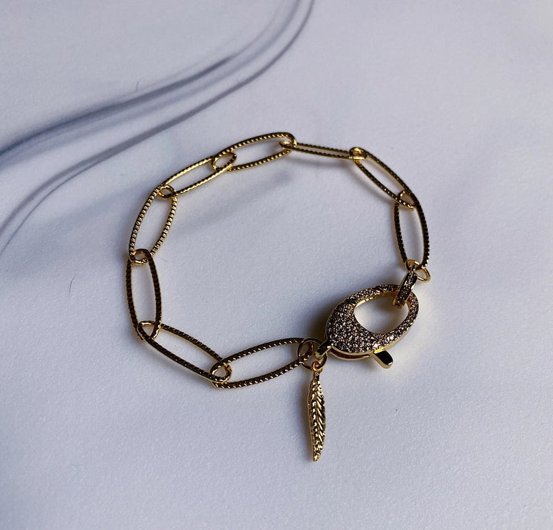 GINGER GOLD FILLED PAVE CLASP BRACELET