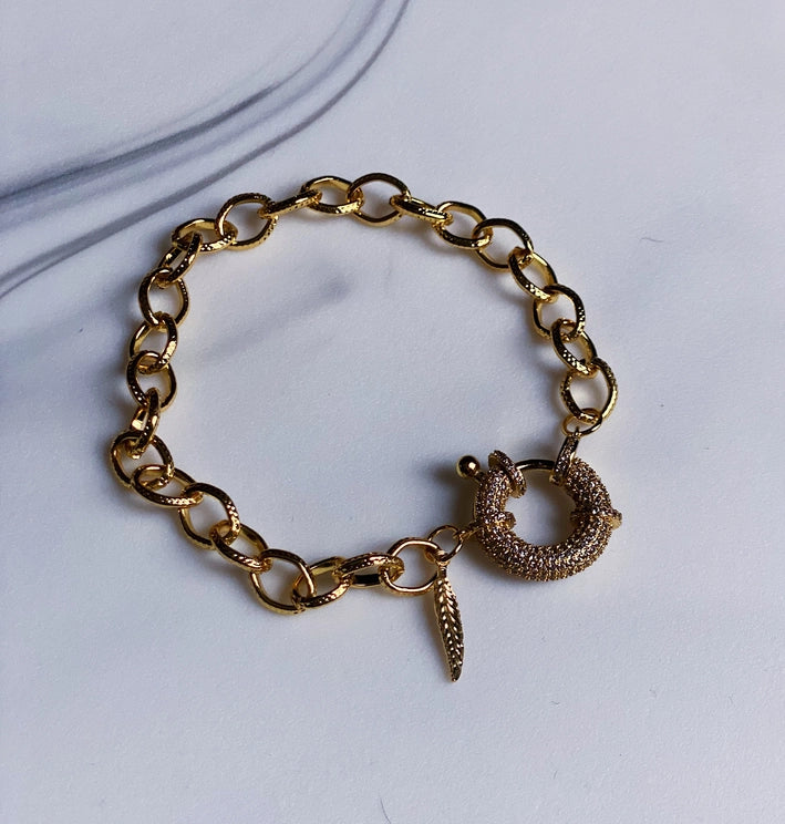 AMORE GOLD FILLED PAVE BRACELET