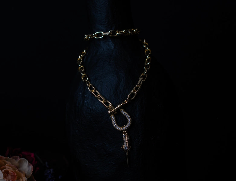 LUCKY DAGGER GOLD FILLED CHAIN NECKLACE