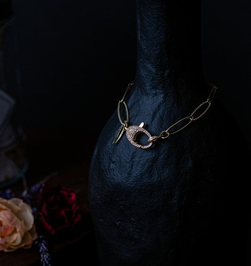 GINGER GOLD FILLED PAVE CLASP BRACELET