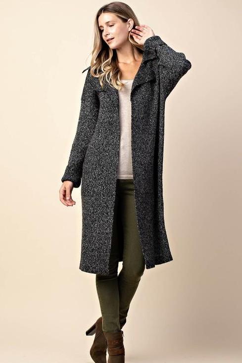 OVERSIZED KNIT CARDI BLACK*