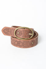 PIPPA EMBROIDERED BELT BROWN