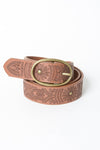 PIPPA EMBROIDERED BELT BROWN
