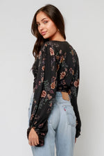 DOMINO FLORAL CROP BLOUSE