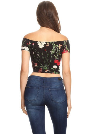 VIOLET HILL FLORAL CROP TOP