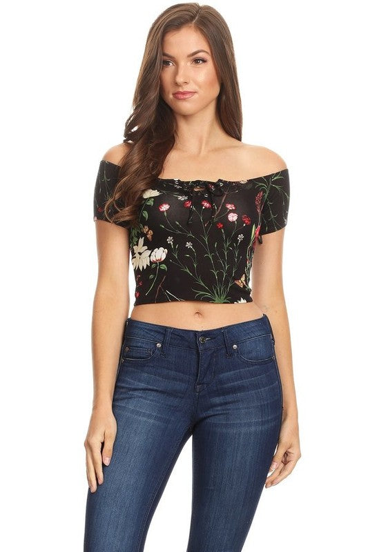 VIOLET HILL FLORAL CROP TOP