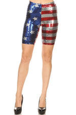4TH OF JULY SEQUIN BIKER SHORTS