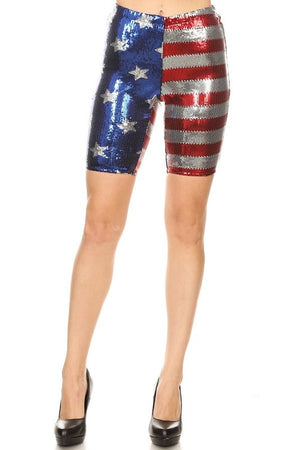 4TH OF JULY SEQUIN BIKER SHORTS