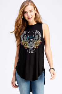 JETS EAGLE GRAPHIC TEE BLK