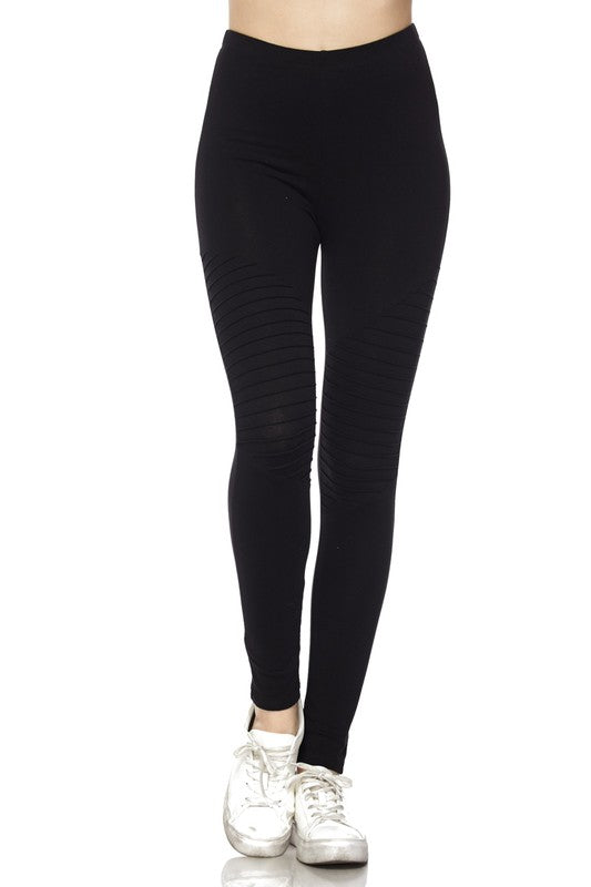 TIFFANY MOTO COTTON LEGGING-BLACK-