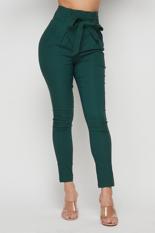 RONNIE TIE FRONT PANTS GREEN
