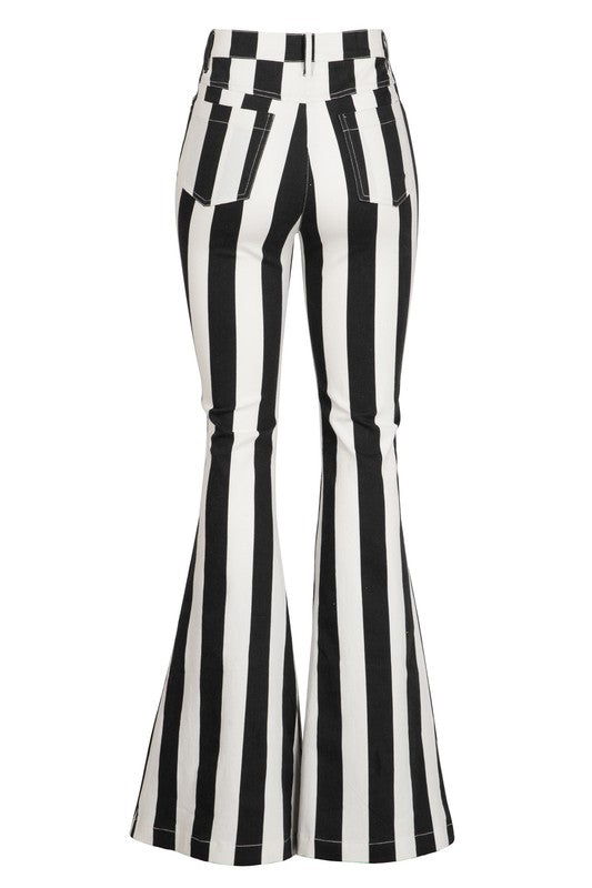 FLOAT ON STRIPE DENIM FLARES