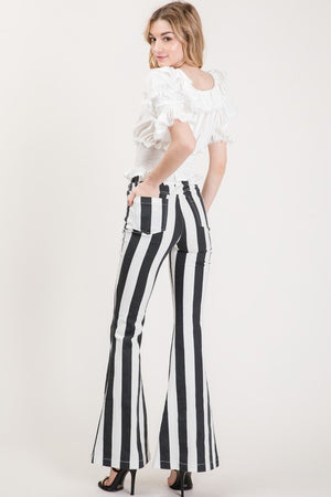 FLOAT ON STRIPE DENIM FLARES
