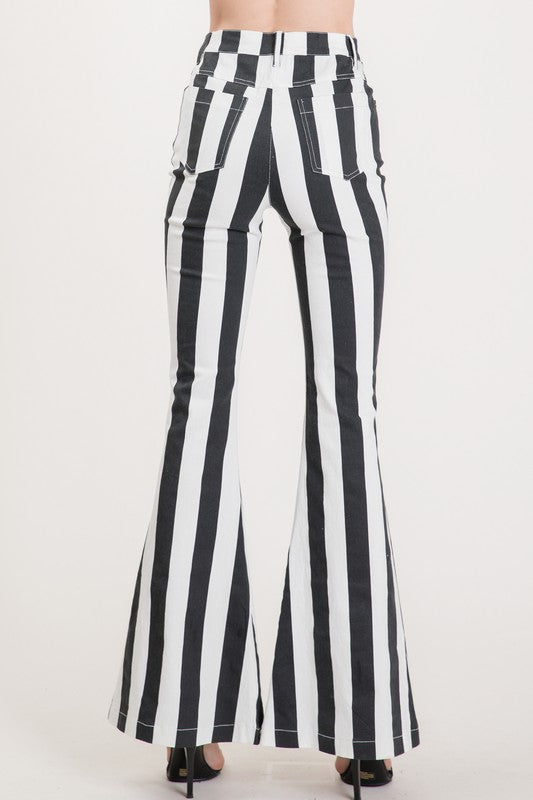 FLOAT ON STRIPE DENIM FLARES