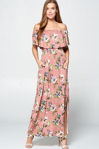 MYKONOS FLORAL MAXI DRESS IVORY