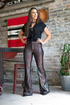 STORMY METALLIC SNAKESKIN FLARES