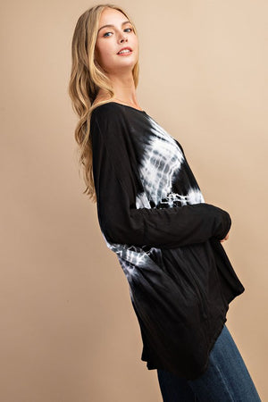 COSMO TIE DYE TUNIC BLACK