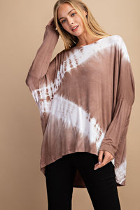 COSMO TIE DYE TOP TAUPE
