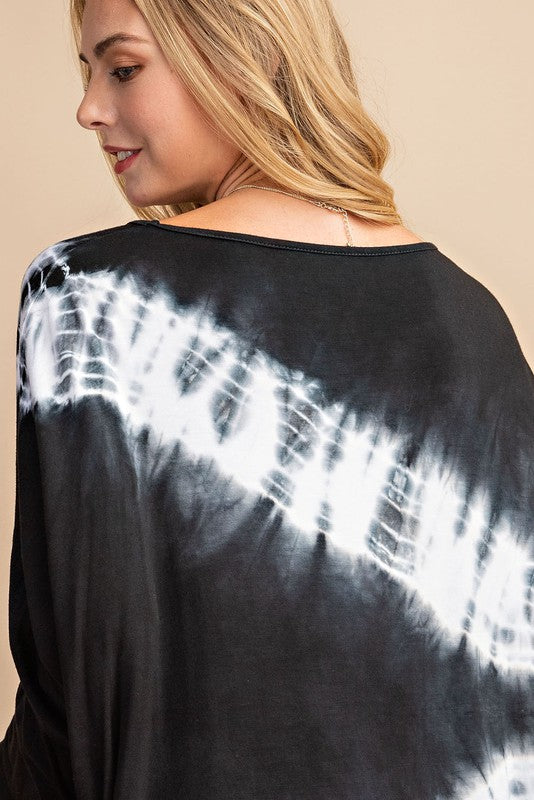 COSMO TIE DYE TUNIC BLACK