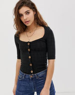 FREE PEOPLE BUTTON DOWN TUNIX BLK