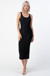 TEA LENGTH TEXTURED BODYCON DRESS