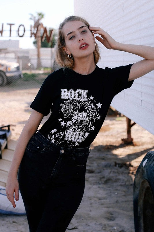 ROCK N ROLL TIGER GRAPHIC TEE