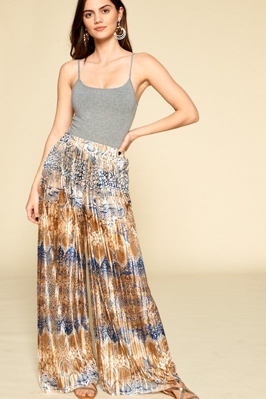 LIZZY PRINTED SATIN PANTS