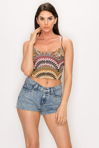 YELLE PRINTED CROP TOP