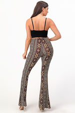 CAMMIE PRINTED FLARE PANTS CHAR