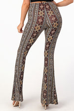 CAMMIE PRINTED FLARE PANTS CHAR