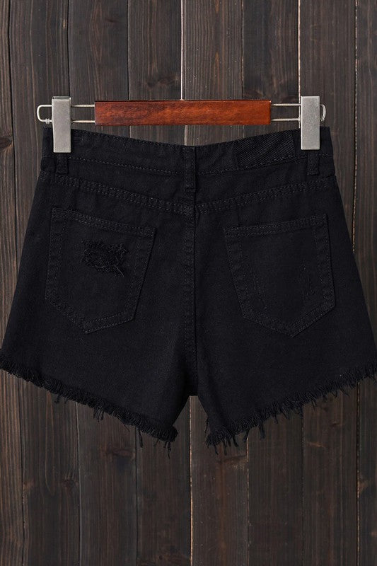 DAISY DISTRESSED DENIM SHORTS