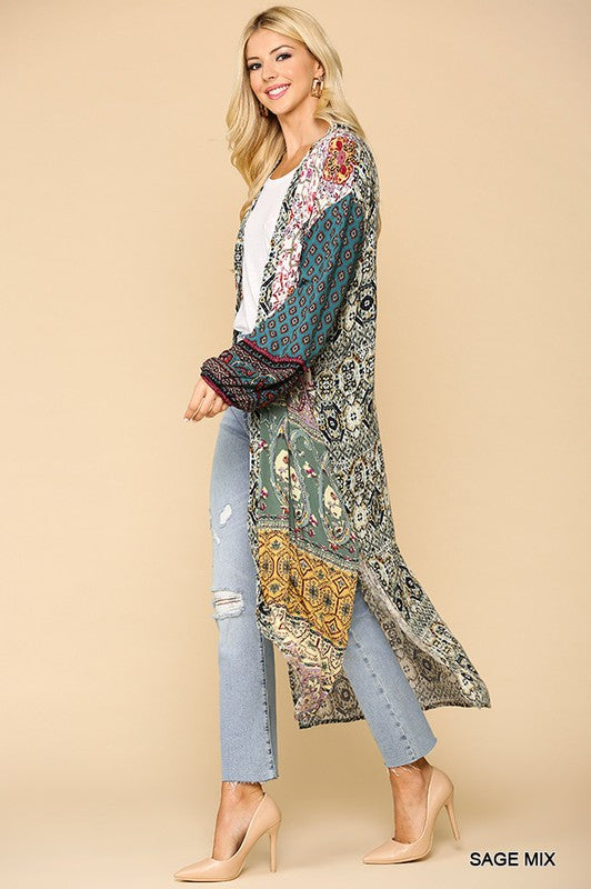 FLORA PRINTED MAXI KIMONO