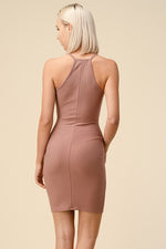 BARE IT BODYCON SLIIP DRESS COFFEE