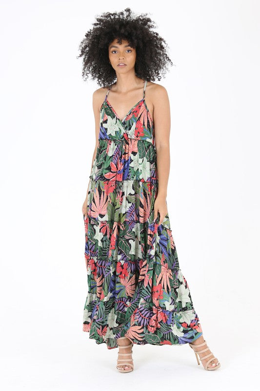 HIBISCUS PRINTED MAXI DRESS