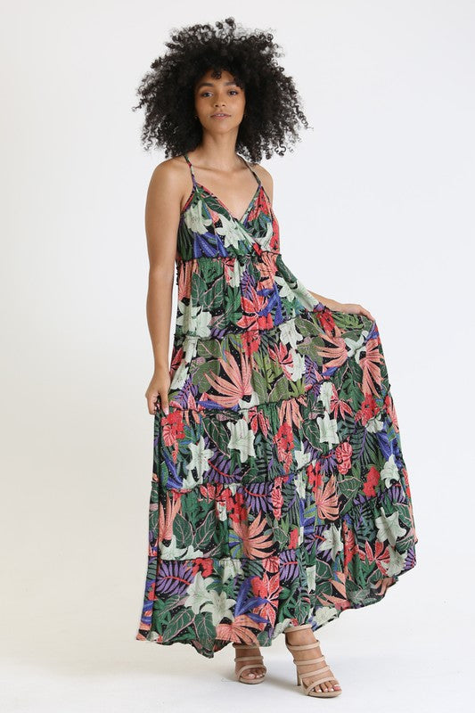 HIBISCUS PRINTED MAXI DRESS
