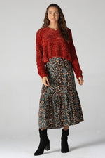 NINA FLORAL PRINT MIDI SKIRT