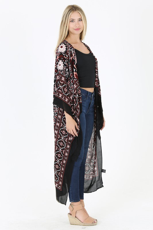 VIOLET PRINTED KIMONO