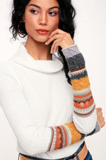 FREE PEOPLE MIXED CUFF TOP-