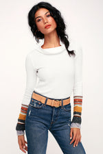 FREE PEOPLE MIXED CUFF TOP-