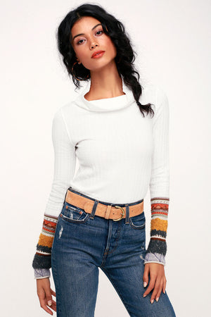 FREE PEOPLE MIXED CUFF TOP-