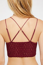 FREE PEOPLE ADELLA BRALETTE BURGUNDY