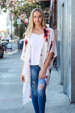 TALIA FLORAL KIMONO IVORY*