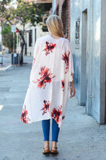 TALIA FLORAL KIMONO IVORY*