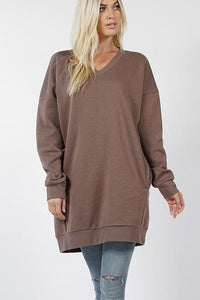 EVERLY LONG SWEATSHIRT MOCHA*