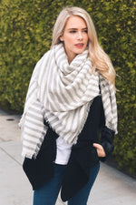JENNY STRIPE SCARF GREY