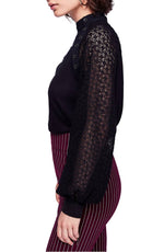 FREE PEOPLE LACE SLEEVE TUNIC BLACK*