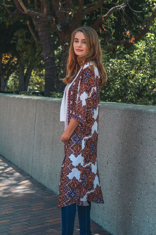 VANESSA PRINTED MAXI KIMONO