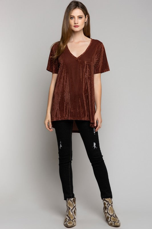 ADELLE VELVET TUNIC COPPER