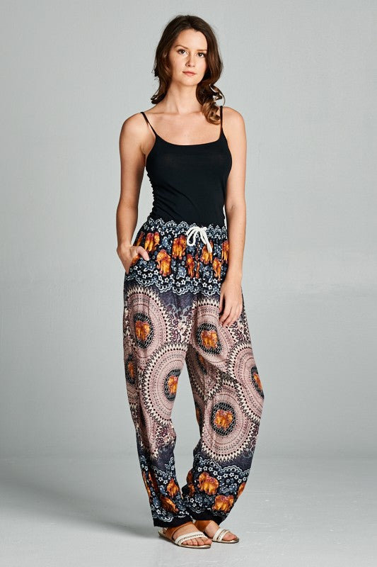 ECHO PRINTED HAREM PANTS